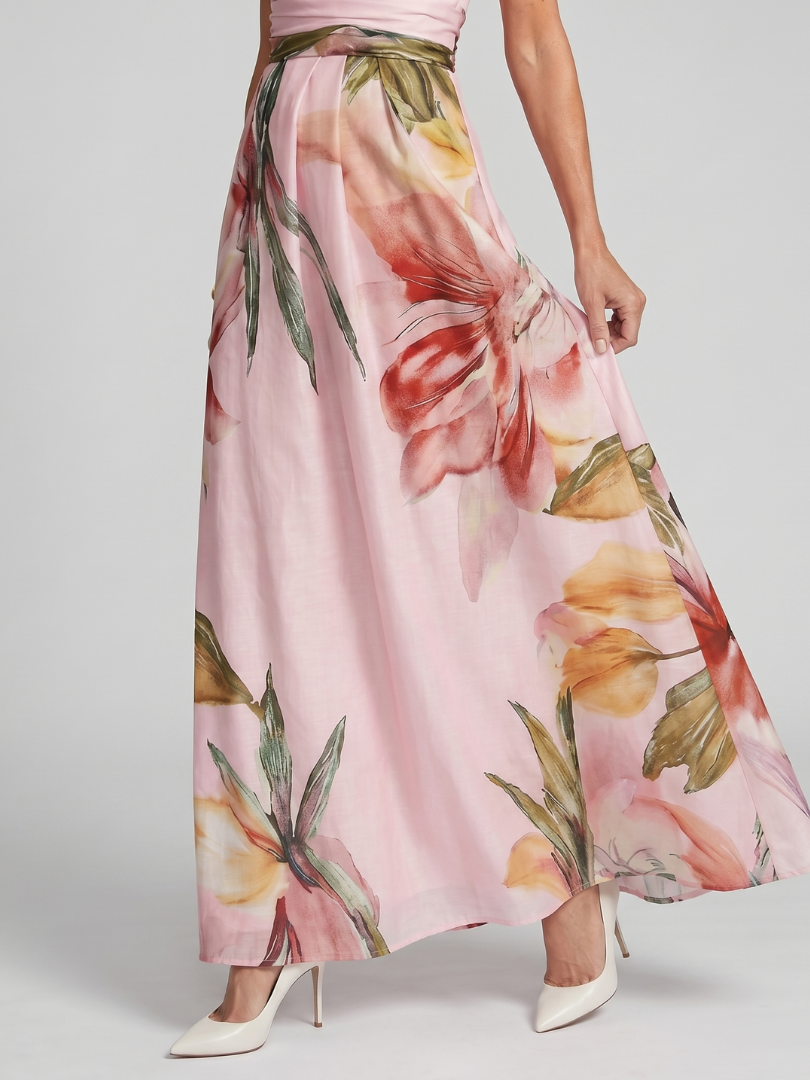 Georgine | Halter Neck Floral Print Sleeveless Maxi Dress