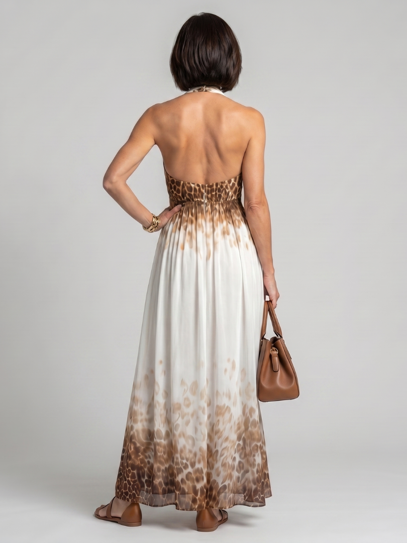 Orlune |  Pleated White Midi Dress