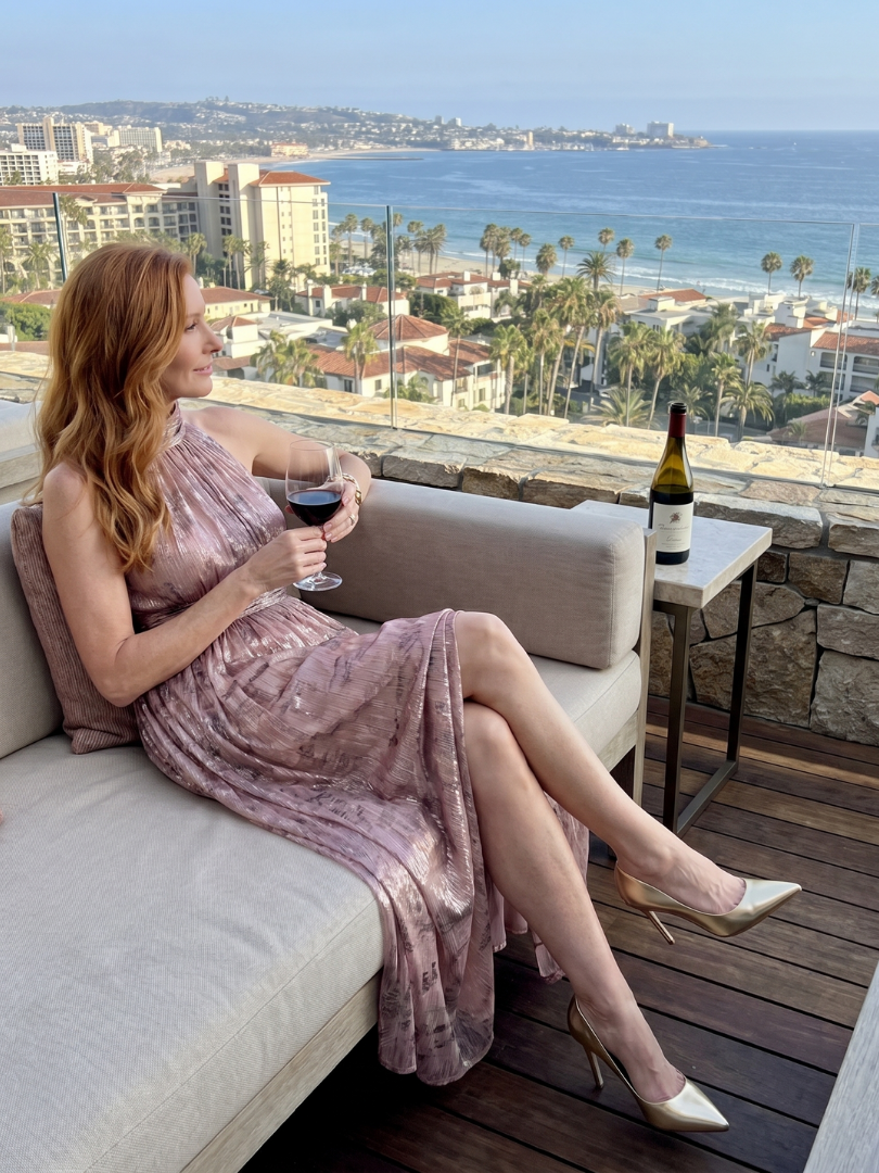 Sabine | High Neck Sleeveless Metallic Midi Dress