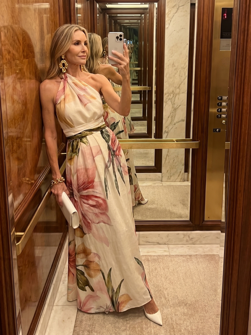 Georgine | Halter Neck Floral Print Sleeveless Maxi Dress
