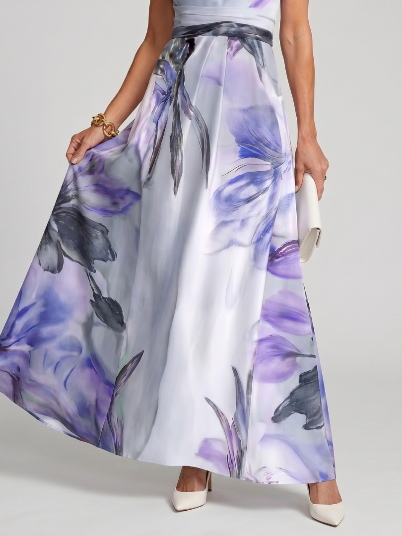 Georgine | Halter Neck Floral Print Sleeveless Maxi Dress