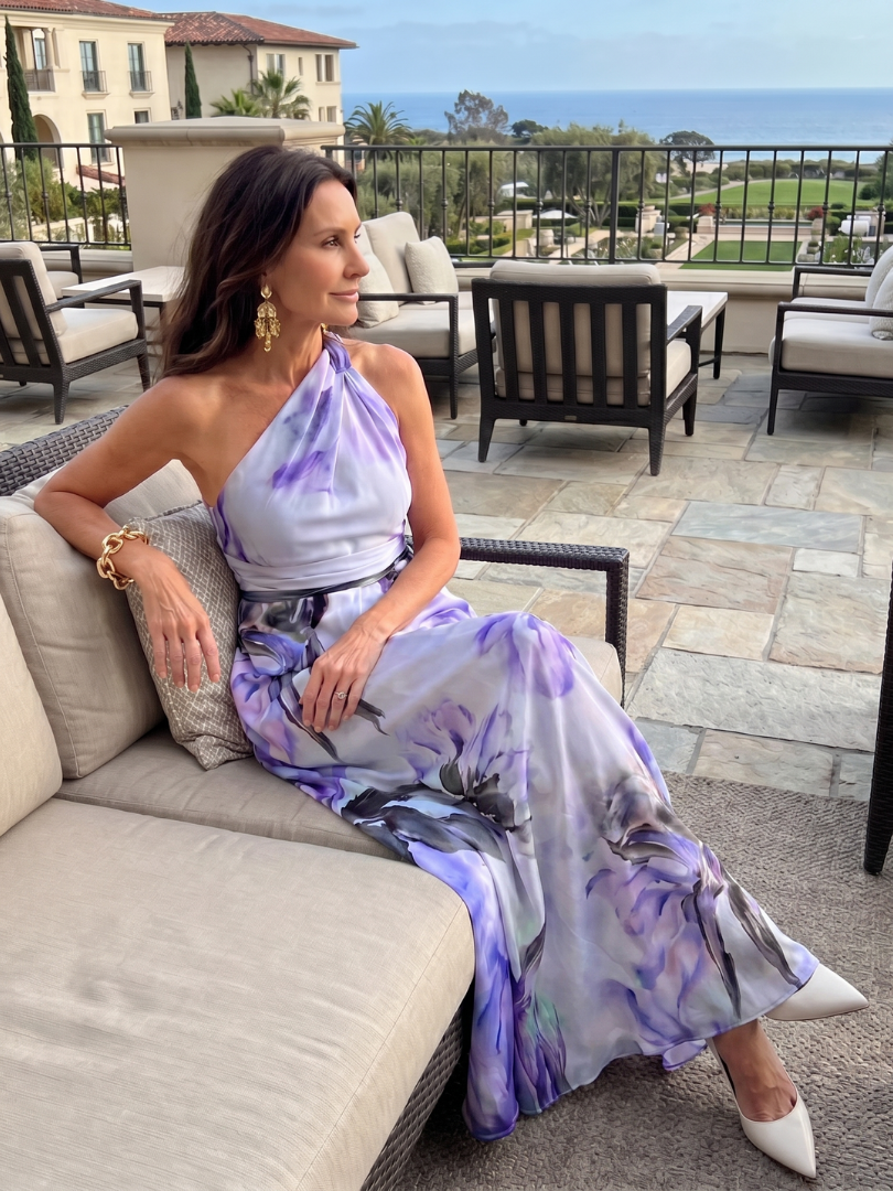 Georgine | Halter Neck Floral Print Sleeveless Maxi Dress
